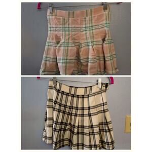 Y2K Set of 2 mini pleated skirts. Plaid design.